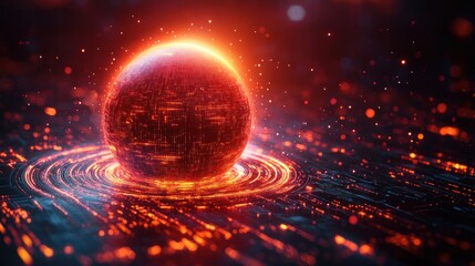 Obraz premium Futuristic Digital Globe Abstract Technology Background