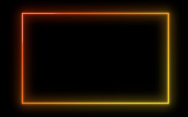 Neon rectangle. Neon Frame shape.