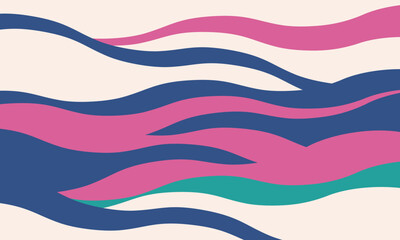 Abstract wave pattern in vibrant pink, teal, and blue hues.  Stylish graphic design perfect for backgrounds, website banners, or textile prints.  Evokes feelings of flow, movement, and serenity.