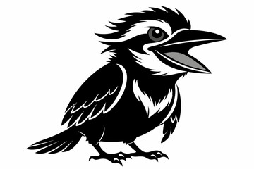 kookaburra laugh silhouette black vector