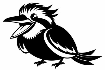 kookaburra laugh silhouette black vector
