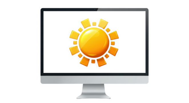 Isolated sun icon on computer screen