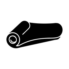yoga mat icon, yoga mat silhouette vector illustration-simple silhouette illustration of yoga mat, perfect for yoga mat logos and icons