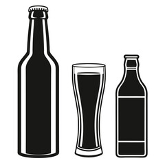 Chic Bottle and Glass Silhouette for Modern Drink Branding