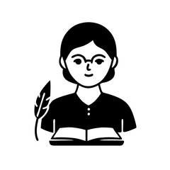 author icon icon, author icon silhouette vector illustration-simple silhouette illustration of author icon, perfect for author icon logos and icons