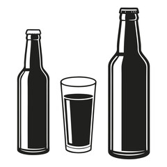 Contemporary Drinkware Icons in Elegant Silhouette Style