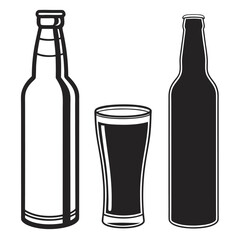 Minimalist Bottle and Glass Silhouettes for Modern Beverage Art