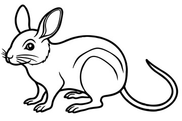 Minimal Jerboa Line Art