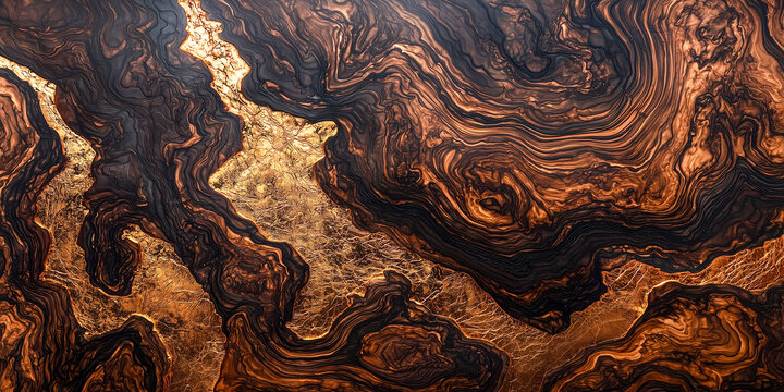 Gold-veined walnut burl wood texture - Powered by Adobe