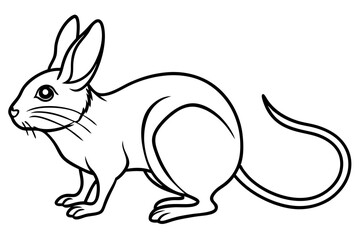 Minimal Jerboa Line Art