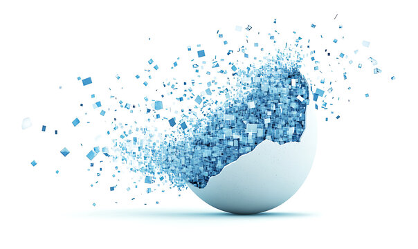 Creative conceptual illustrations of eggs, chickens