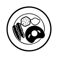 breakfast plate icon, breakfast plate silhouette vector illustration-simple silhouette illustration of breakfast plate, perfect for breakfast plate logos and icons