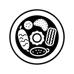 breakfast plate icon, breakfast plate silhouette vector illustration-simple silhouette illustration of breakfast plate, perfect for breakfast plate logos and icons