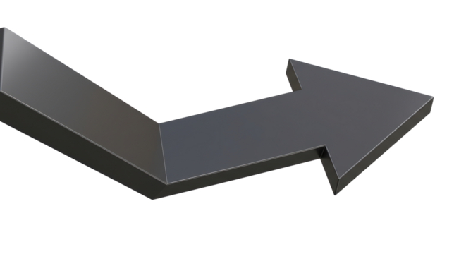 Isolated Metallic Arrow