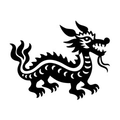 chinese new year dragon icon, chinese new year dragon silhouette vector illustration-simple silhouette illustration of chinese new year dragon, perfect for chinese new year dragon logos and icons