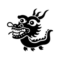 chinese new year dragon icon, chinese new year dragon silhouette vector illustration-simple silhouette illustration of chinese new year dragon, perfect for chinese new year dragon logos and icons