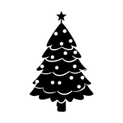 christmas tree icon, christmas tree silhouette vector illustration-simple silhouette illustration of christmas tree, perfect for christmas tree logos and icons