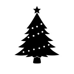 christmas tree icon, christmas tree silhouette vector illustration-simple silhouette illustration of christmas tree, perfect for christmas tree logos and icons