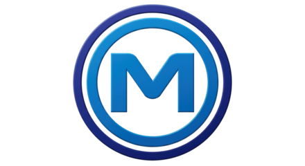 Isolated Blue Metro Sign
