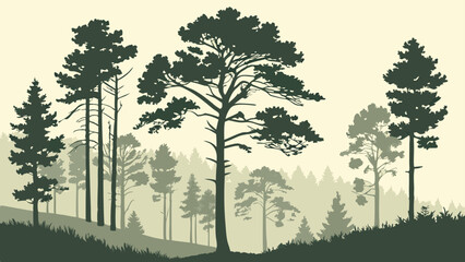Obraz premium vector illustration of a forest