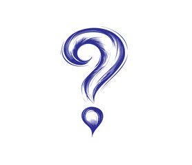 Question mark vector icon. Isolated transparent. Colored outline and filled version
