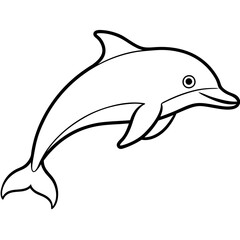 Modern Dolphin Line Drawing