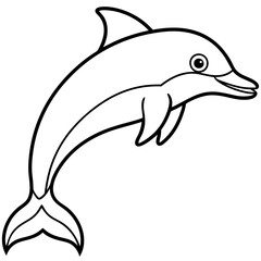 Modern Dolphin Line Drawing