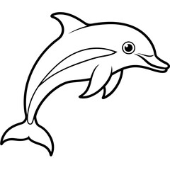 Modern Dolphin Line Drawing