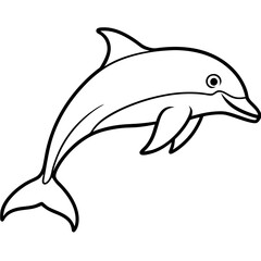 Obraz premium Modern Dolphin Line Drawing