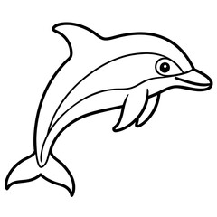 Obraz premium Modern Dolphin Line Drawing