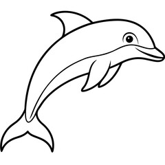 Fototapeta premium Modern Dolphin Line Drawing