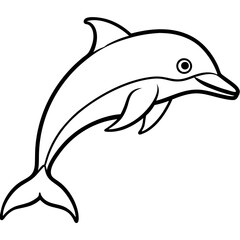 Modern Dolphin Line Drawing