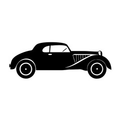 classic coupe icon, classic coupe silhouette vector illustration-simple silhouette illustration of classic coupe, perfect for classic coupe logos and icons