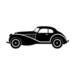 Fototapeta premium classic coupe icon, classic coupe silhouette vector illustration-simple silhouette illustration of classic coupe, perfect for classic coupe logos and icons