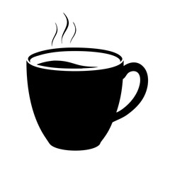 coffee cup icon, coffee cup silhouette vector illustration-simple silhouette illustration of coffee cup, perfect for coffee cup logos and icons