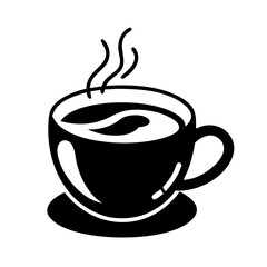 coffee cup icon, coffee cup silhouette vector illustration-simple silhouette illustration of coffee cup, perfect for coffee cup logos and icons