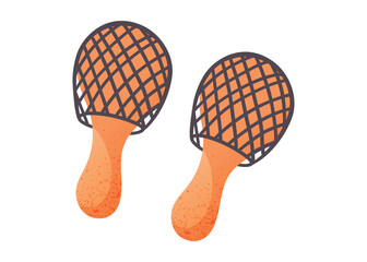 Hand Drawn African Maracas. Traditional Ethnic Percussion Instrument vector isolated cartoon Illustration in Warm Orange Tones for Music and Cultural Projects