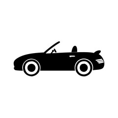 convertible icon, convertible silhouette vector illustration-simple silhouette illustration of convertible, perfect for convertible logos and icons