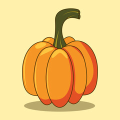 Halloween autumn pumpkin cartoon . Digital illustration