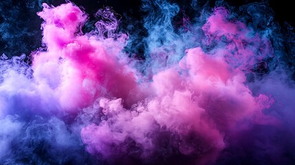 Vibrant colored smoke clouds against black background