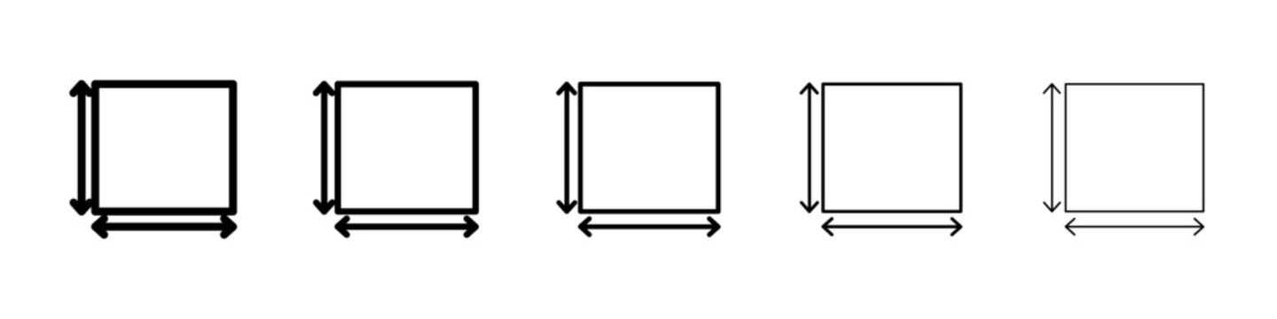 Area and dimension icon Symbol mark in Outline style