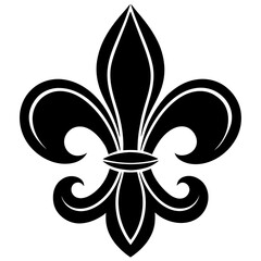 fleur de lis ornament vector icon on white background