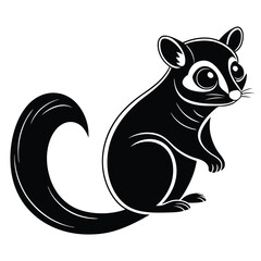 Flying Sugar Glider Silhouette Logo-Ready Design