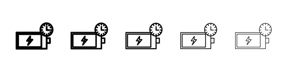 Battery time icon Symbol mark in Outline style