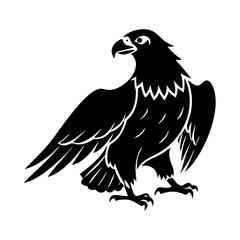 eagle icon, eagle silhouette vector illustration-simple silhouette illustration of eagle, perfect for eagle logos and icons
