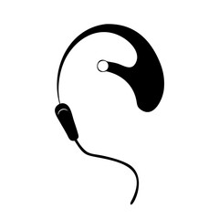 earpiece icon, earpiece silhouette vector illustration-simple silhouette illustration of earpiece, perfect for earpiece logos and icons