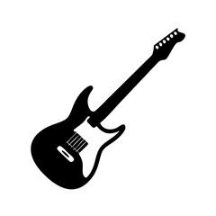 electric guitar icon, electric guitar silhouette vector illustration-simple silhouette illustration of electric guitar, perfect for electric guitar logos and icons