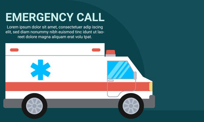 Emergency call with ambulance transporting patient to hospital