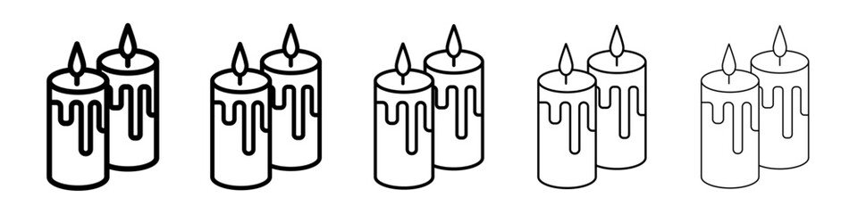 Candle icon Symbol mark in Outline style