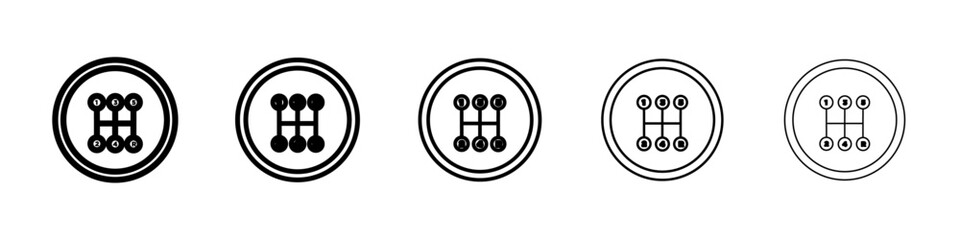 car gearbox icon Symbol mark in Outline style